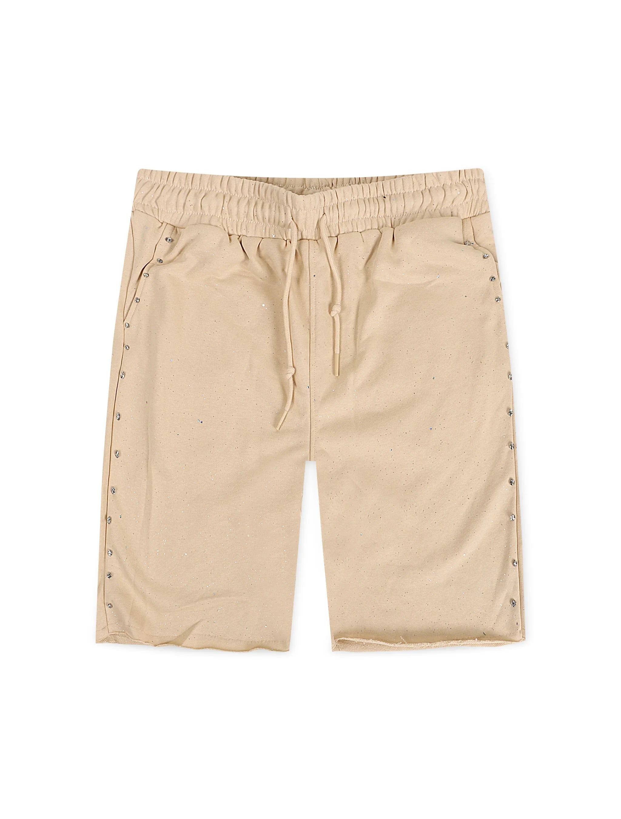 Bkys Rhinestone Shorts - Beige by Denim Exchange