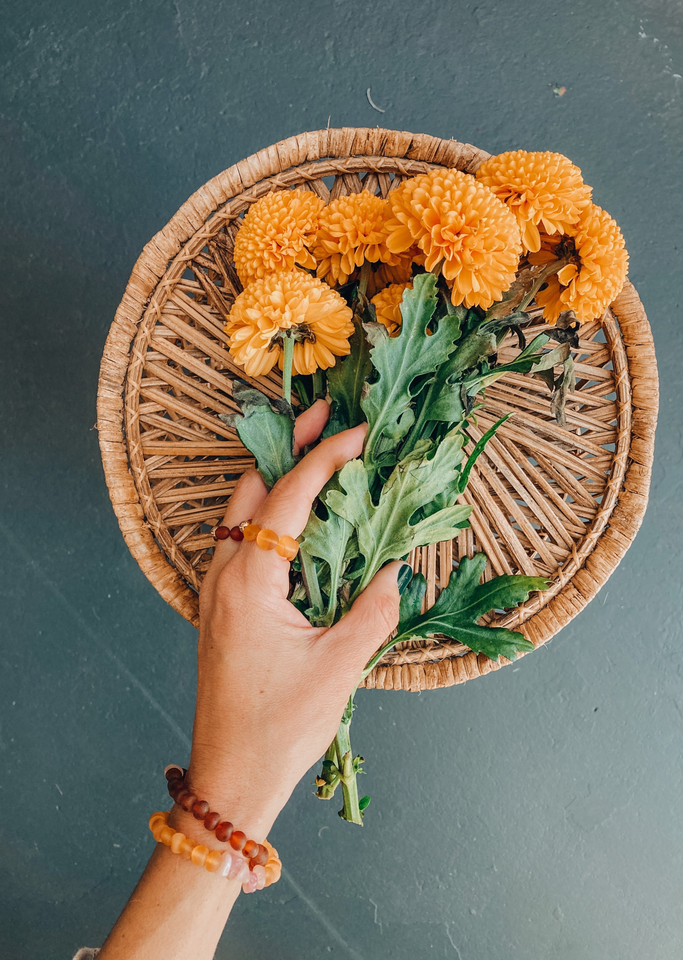 Raw Honey Baltic Amber + 14K Gold Filled || Beaded Ring Stack by CanyonLeaf