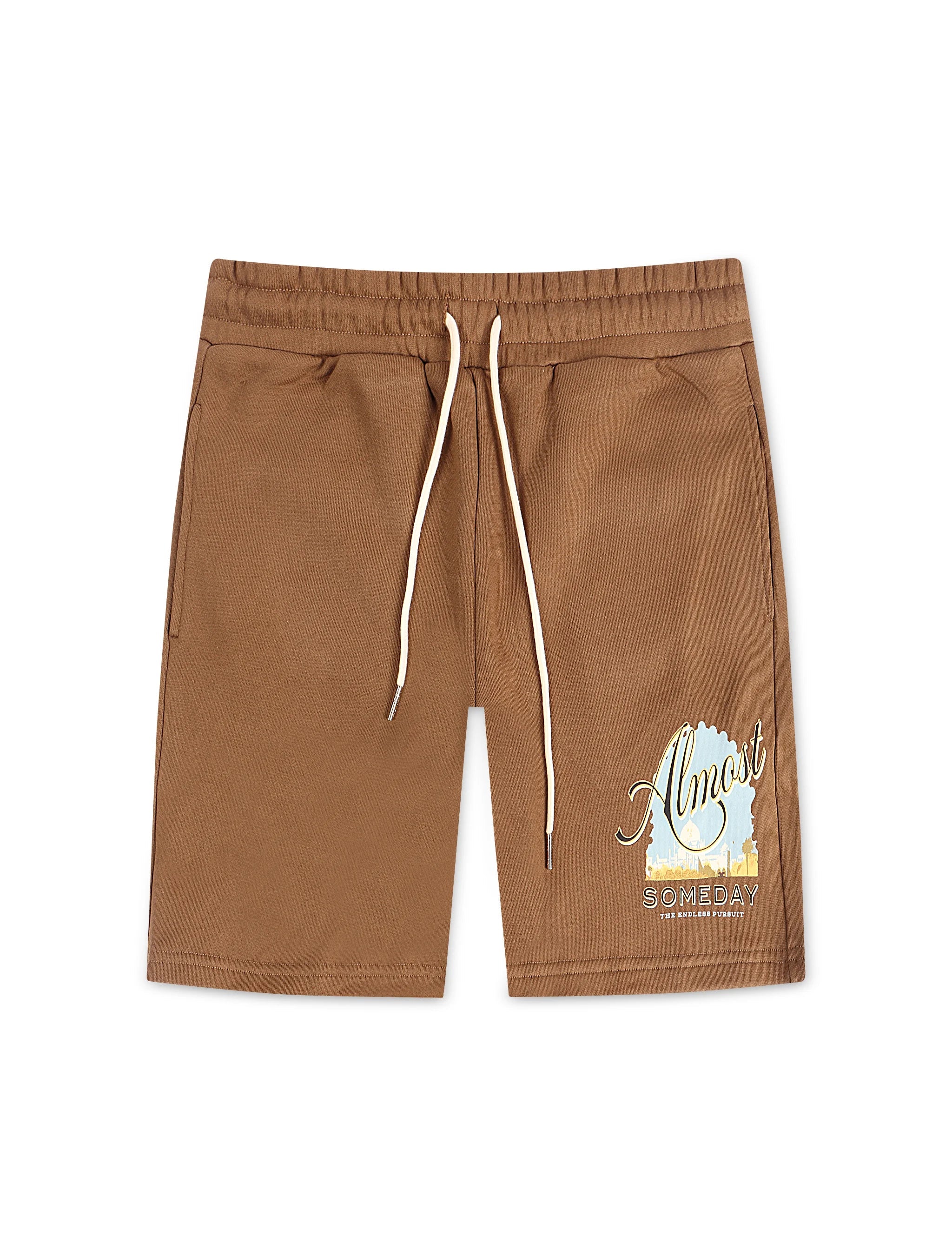 Almost Someday Bombay Terry Shorts - Brown by Denim Exchange