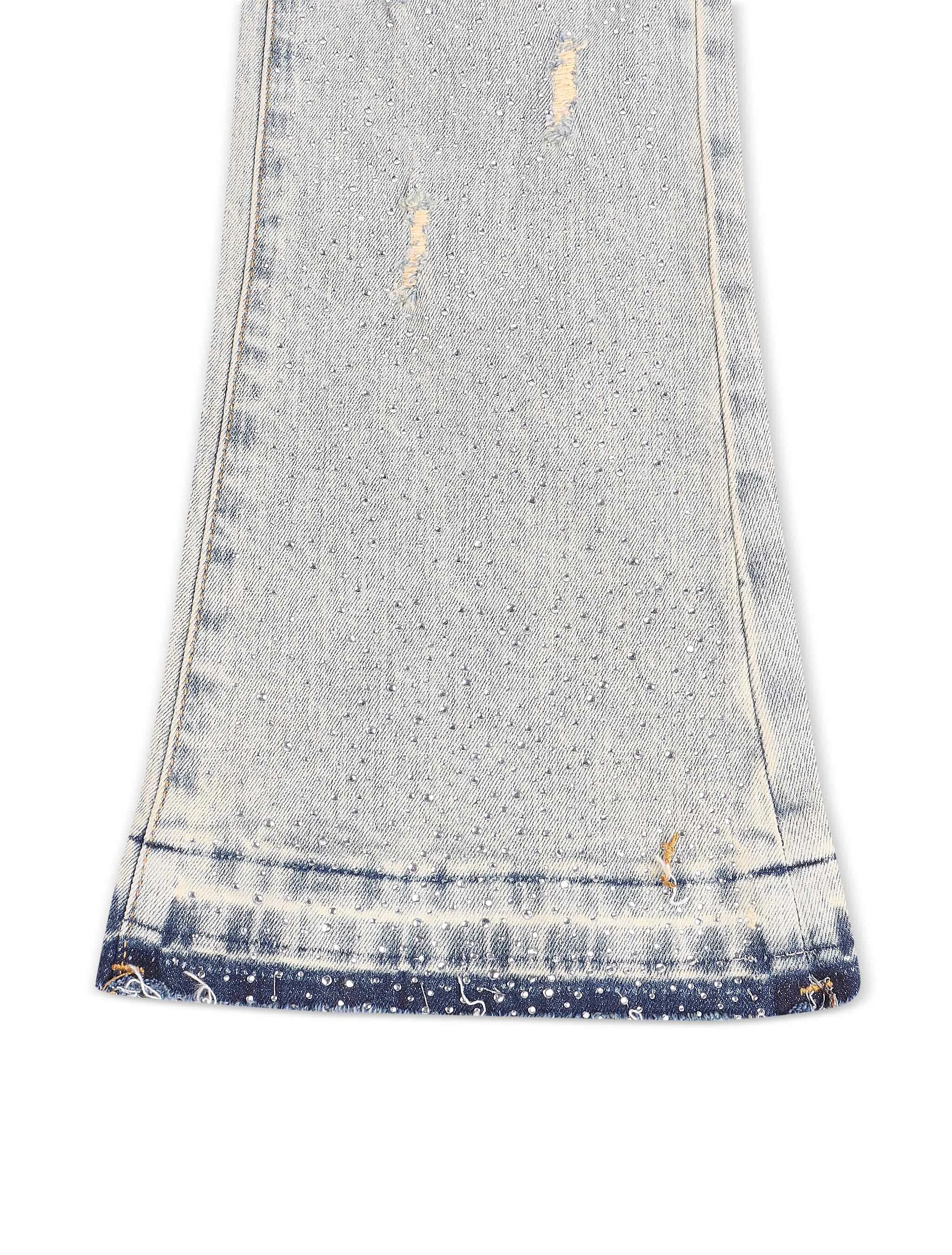 Waimea Flex Rhinestone Stacked Fit Jeans - Vintage Wash by Denim Exchange