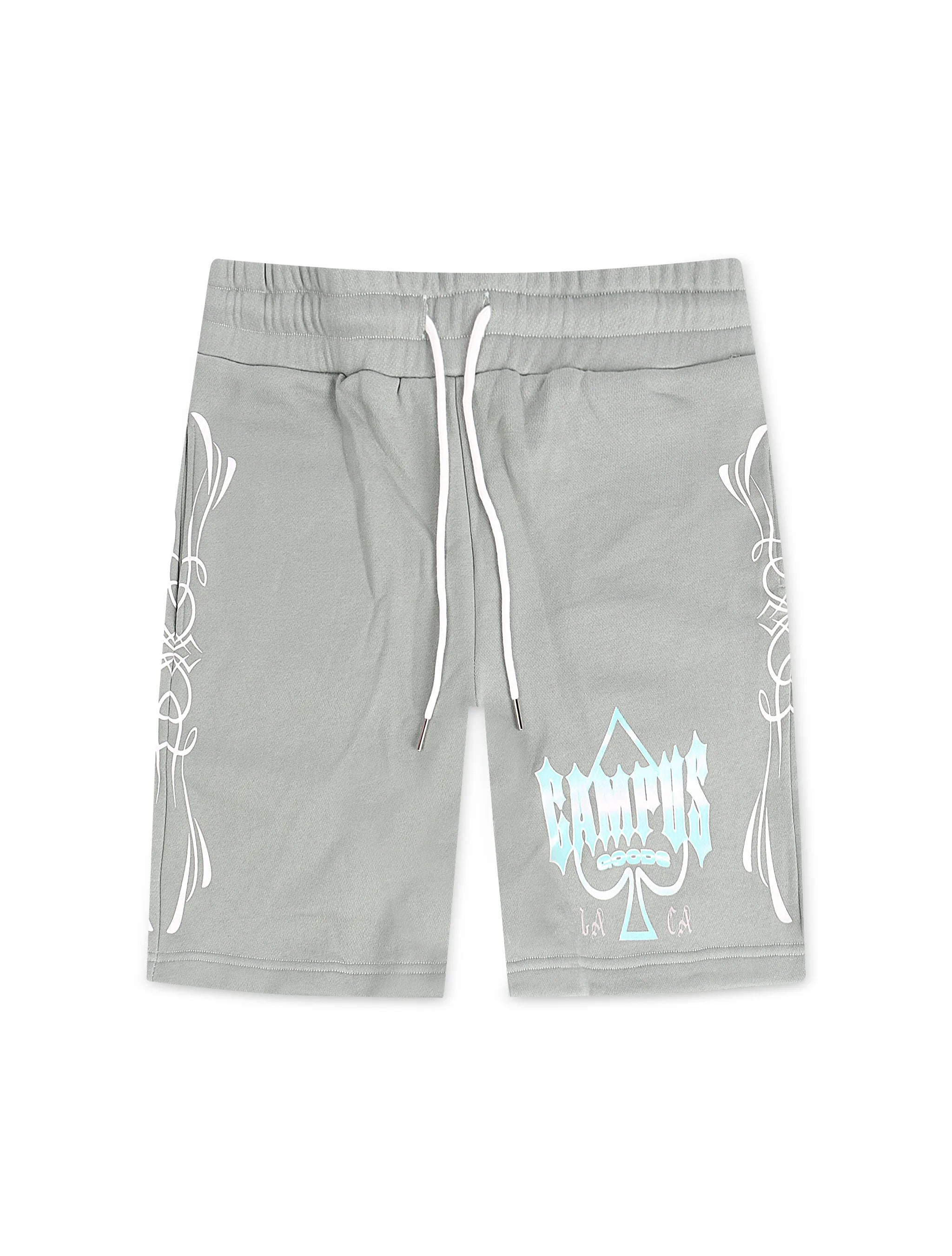Campus Chrome Fleece Shorts - Green by Denim Exchange