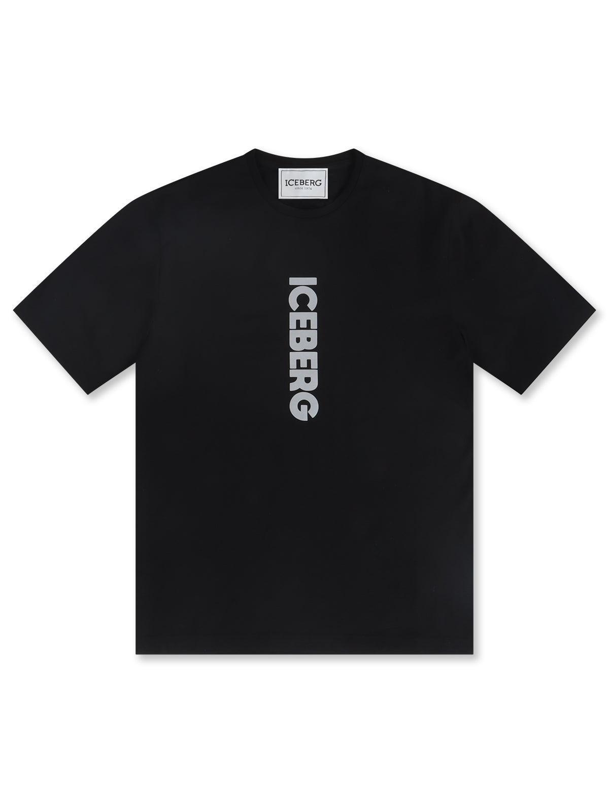 Iceberg Vertical Logo Tee - Black by Denim Exchange