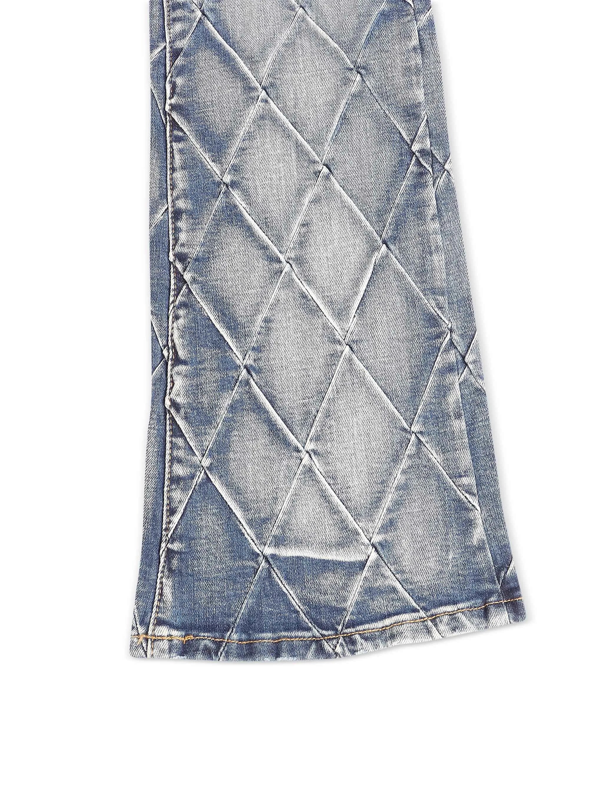 Valabasas Tire Stacked Jeans - Blue Washed by Denim Exchange