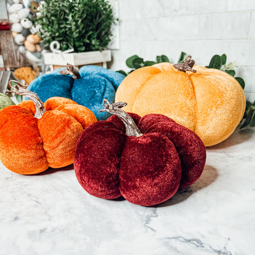 Handcrafted Velvet Pumpkins - Luxury Fall Decor