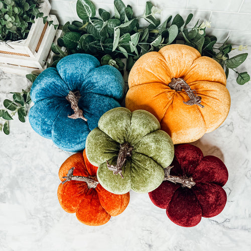 Handcrafted Velvet Pumpkins - Luxury Fall Decor