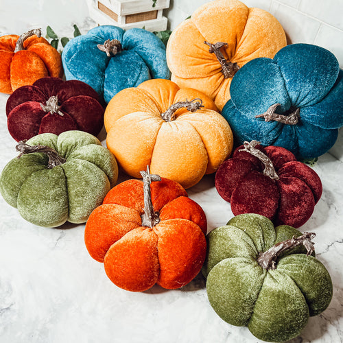 Handcrafted Velvet Pumpkins - Luxury Fall Decor