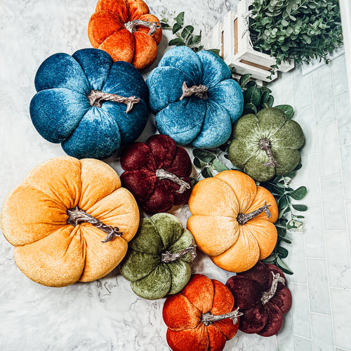 Handcrafted Velvet Pumpkins - Luxury Fall Decor