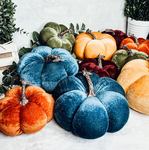 Handcrafted Velvet Pumpkins - Luxury Fall Decor