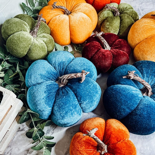 Handcrafted Velvet Pumpkins - Luxury Fall Decor