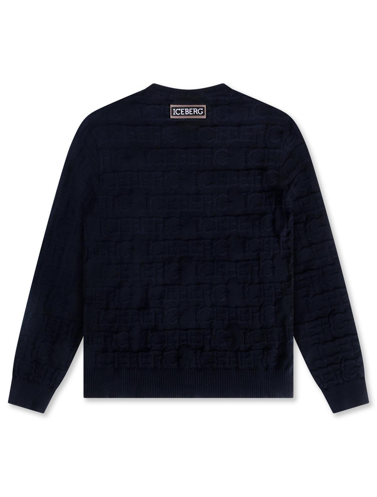 Iceberg All Over Knitted Sweater - Navy by Denim Exchange