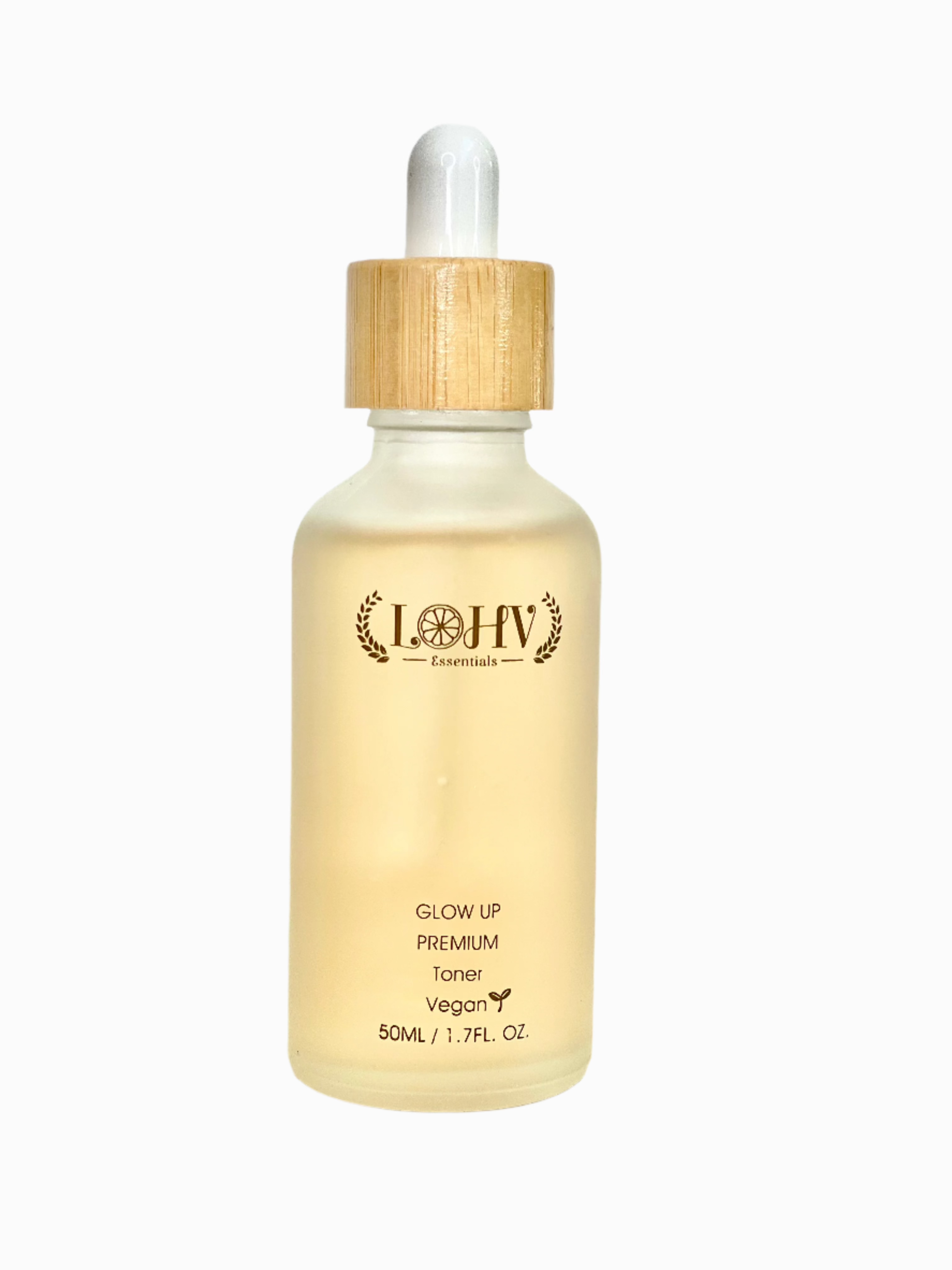 PREMIUM 100% VEGAN GLOW UP Toner Serum With Hyaluronic Acid + Niacinamide + Camellia Leaf + Vitamin E + Rose Water by LOHV ESSENTIALS