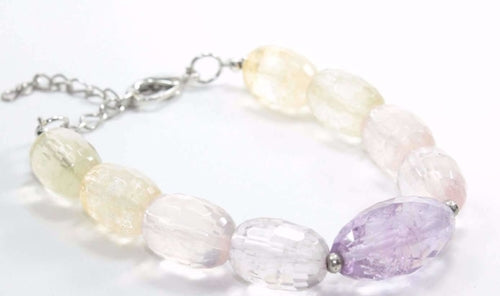 Pastel Sparkles Quartz Stone Bracelet - Multicolor Gemstone Bracelet