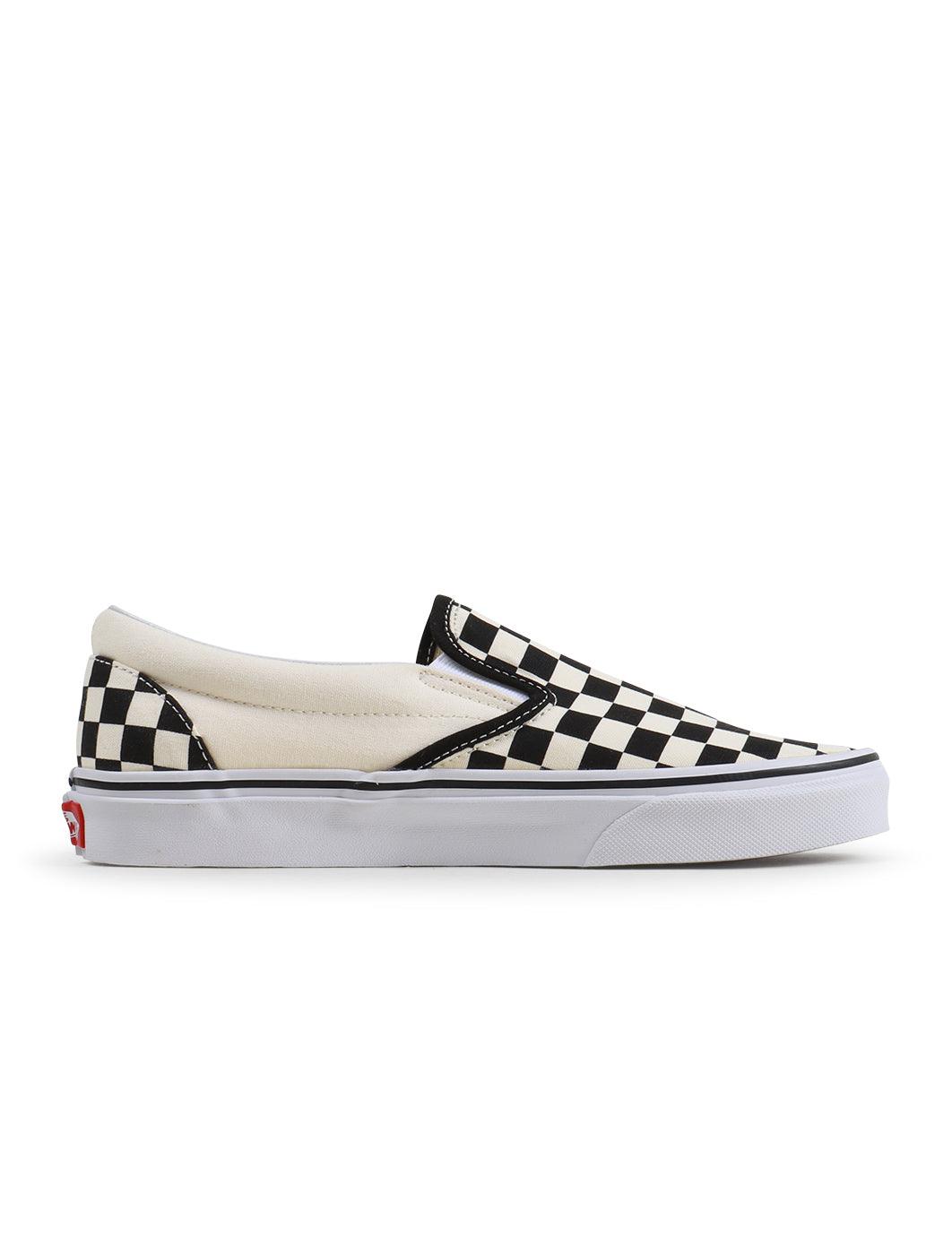 Vans Mens Classic Slip On - White Checkered by Denim Exchange