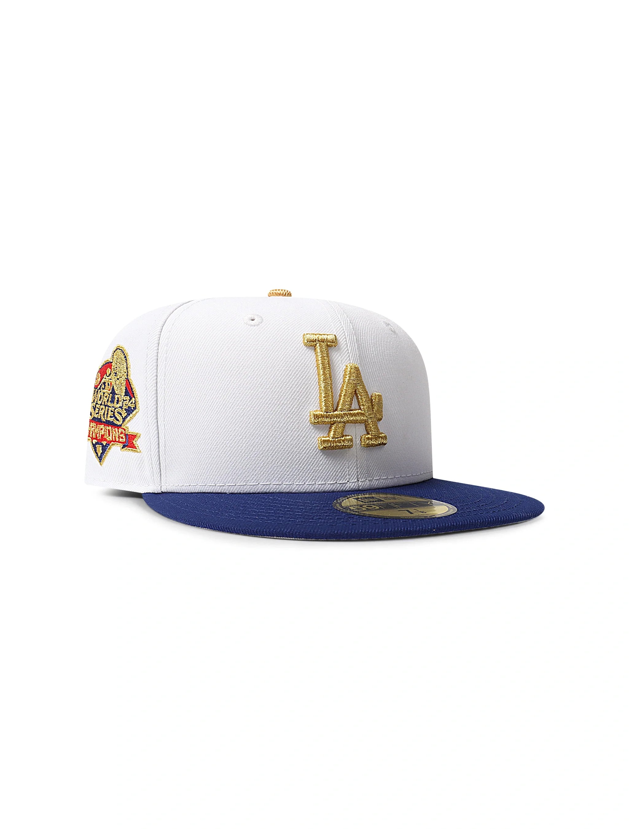 New Era 5950 LA Dodgers World Series Champions Hat - Chrome/Gold by Denim Exchange