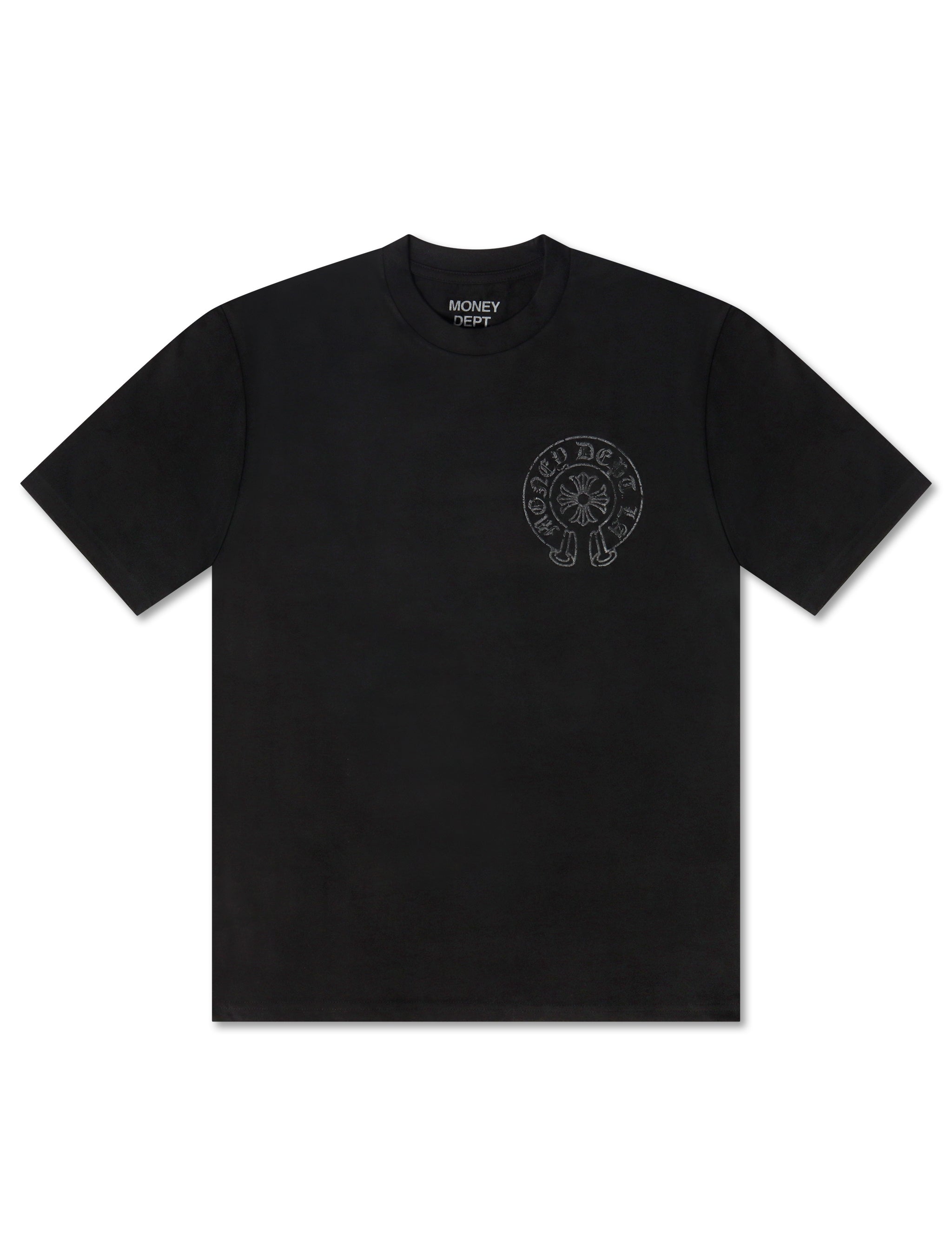 Money Dept. Vintage Old English Tee - Black/Black by Denim Exchange