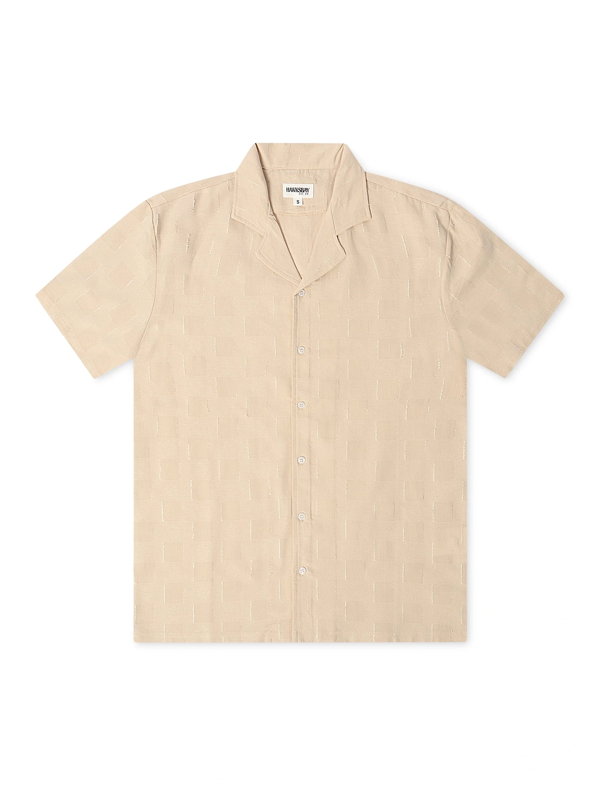 Denim Exchange Crochet Textured Button Up Shirt - Khaki by Denim Exchange