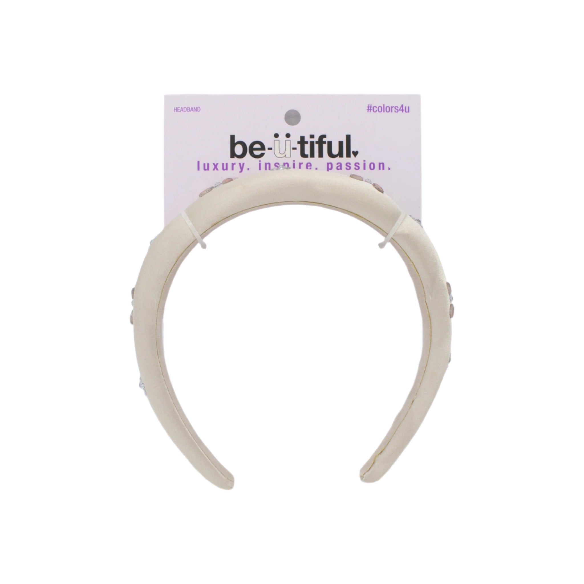 Scunci Gold Headband with Pink & Silver Jewels - New