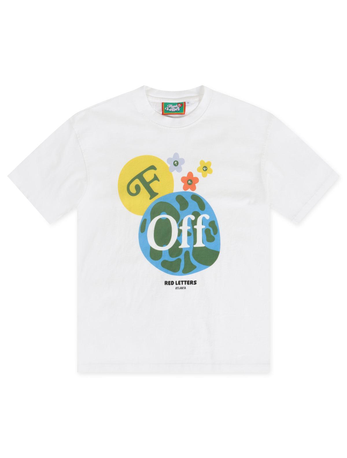 Red Letters F Off Earth Tee - White by Denim Exchange