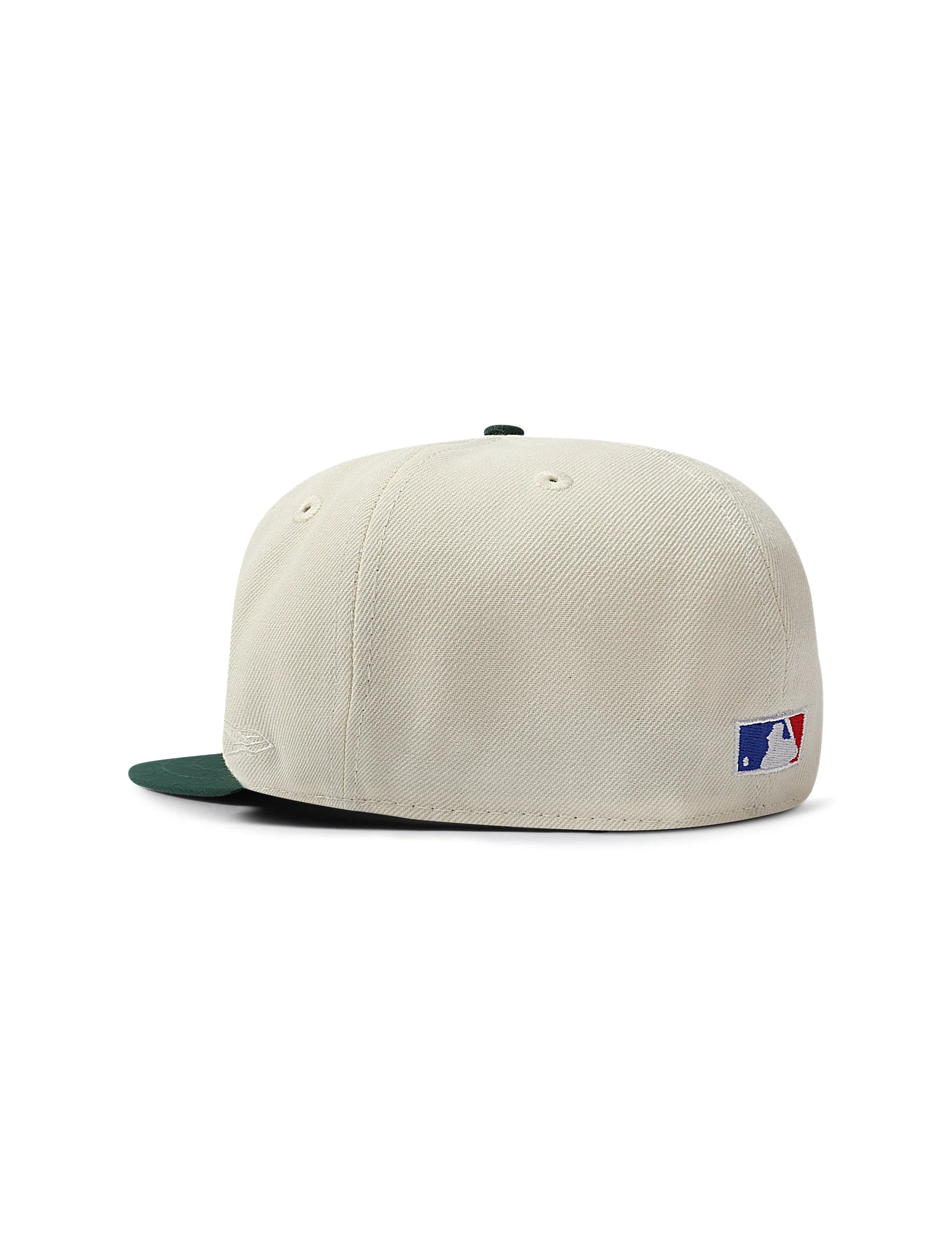 New Era 5950 Dodgers Upside Down LA World Series Hat - Chrome/Green by Denim Exchange