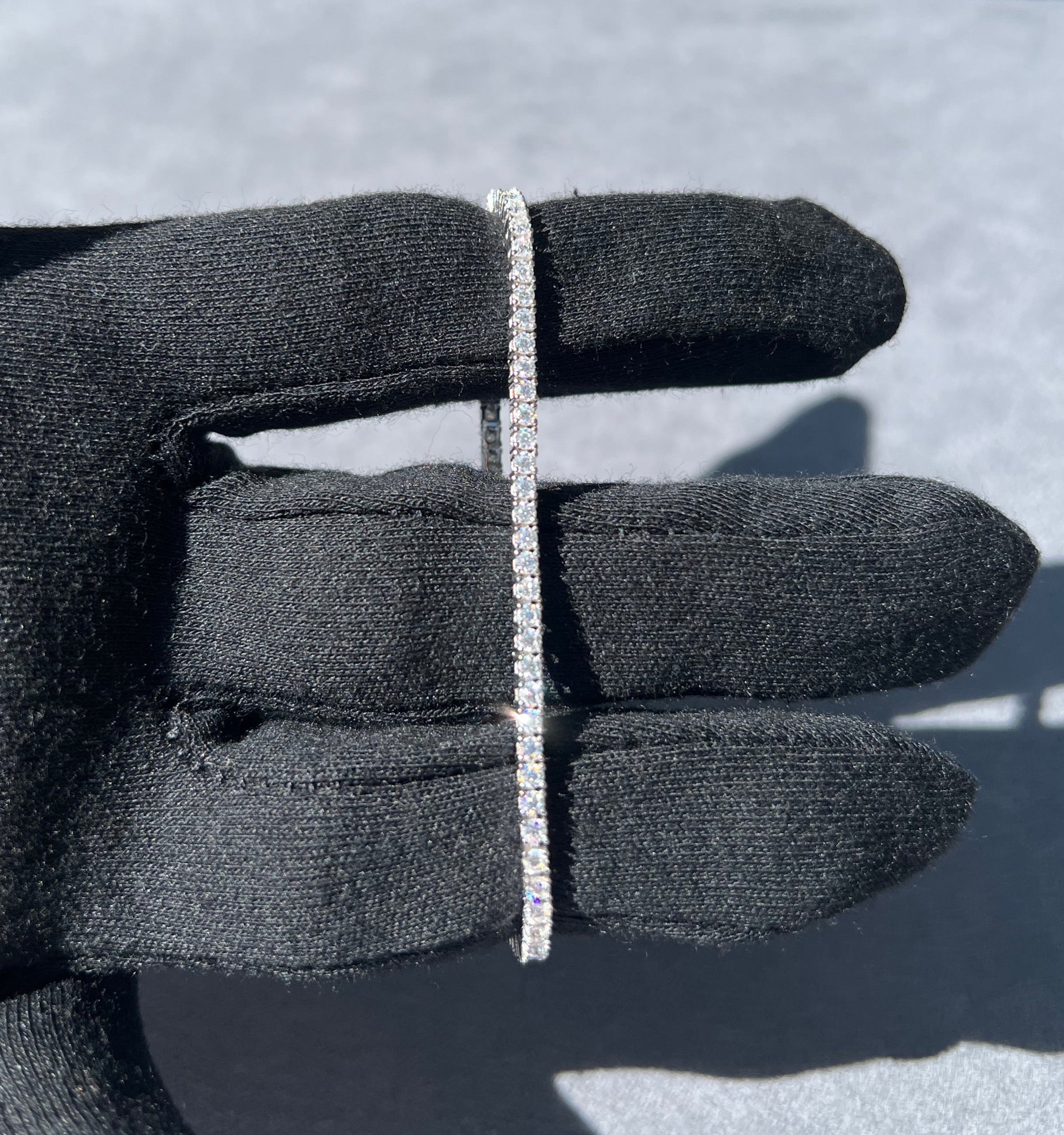 2mm Moissanite Tennis Bracelet in Solid 925 Silver - DestGlow