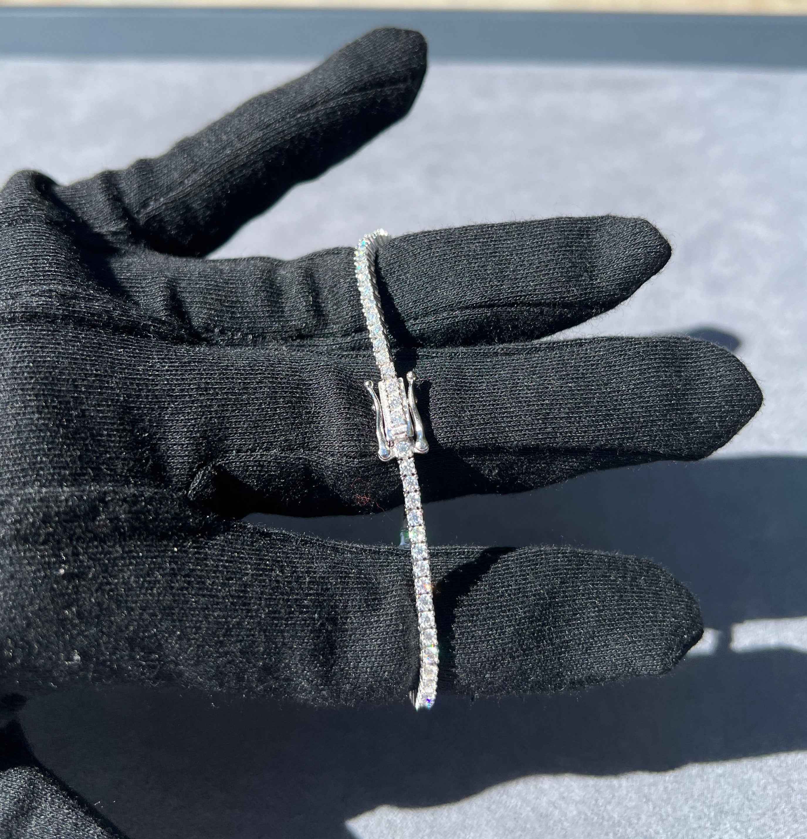 2mm Moissanite Tennis Bracelet in Solid 925 Silver