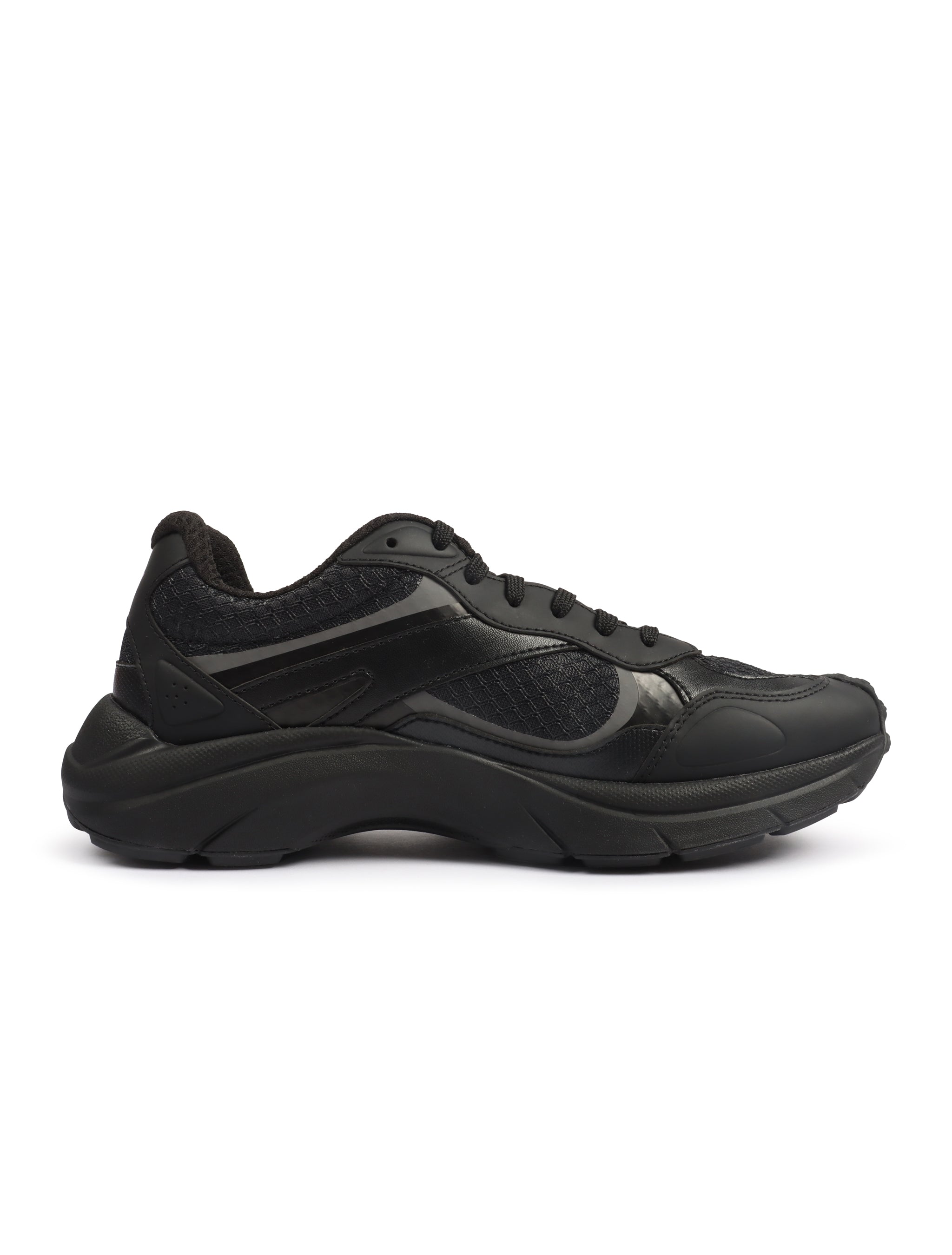 Hugo Boss Mens Trainers Leather Mesh - Black by Denim Exchange