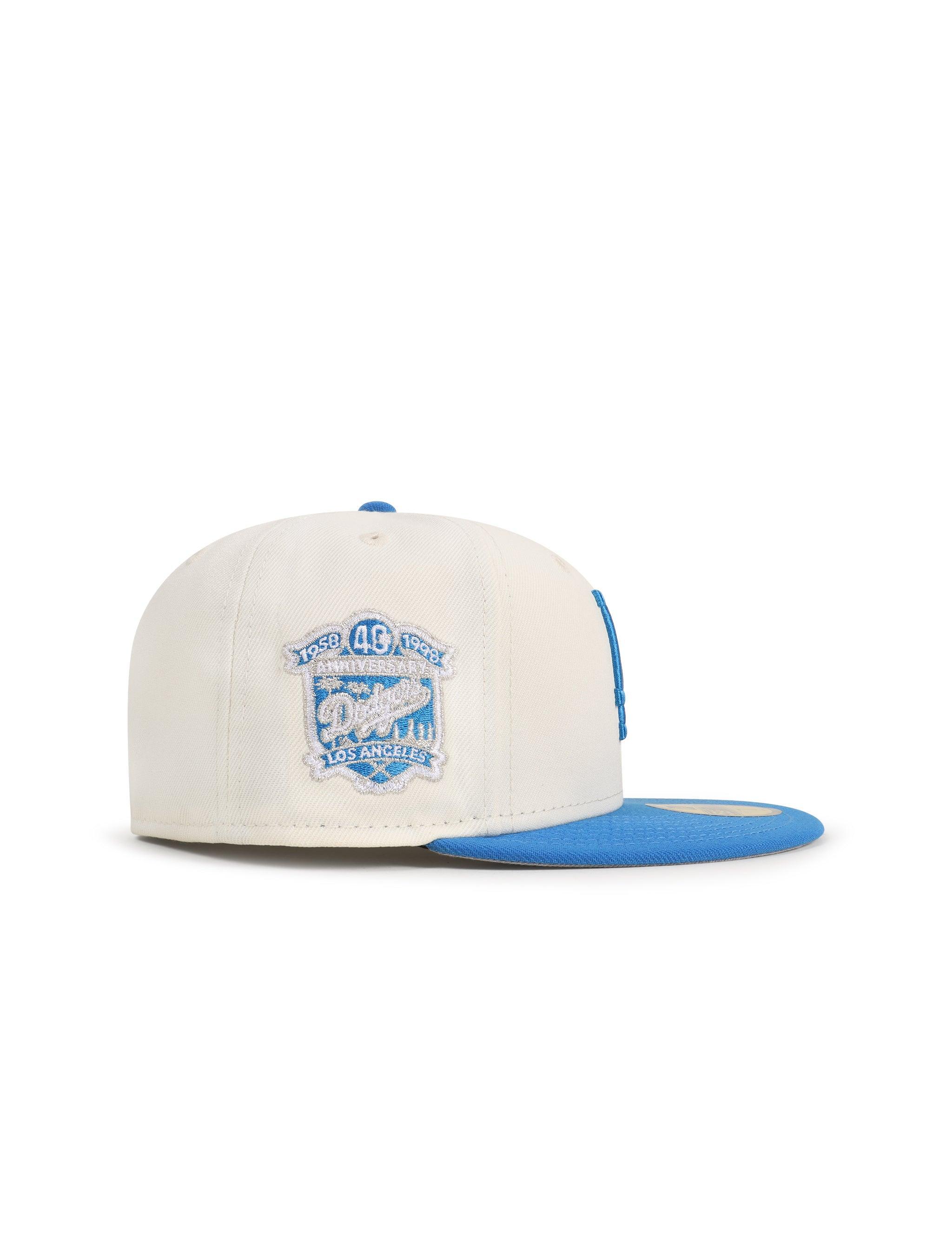 New Era 5950 Dodgers 40Th Anniversary Hat - Chrome/Southwest Blue by Denim Exchange