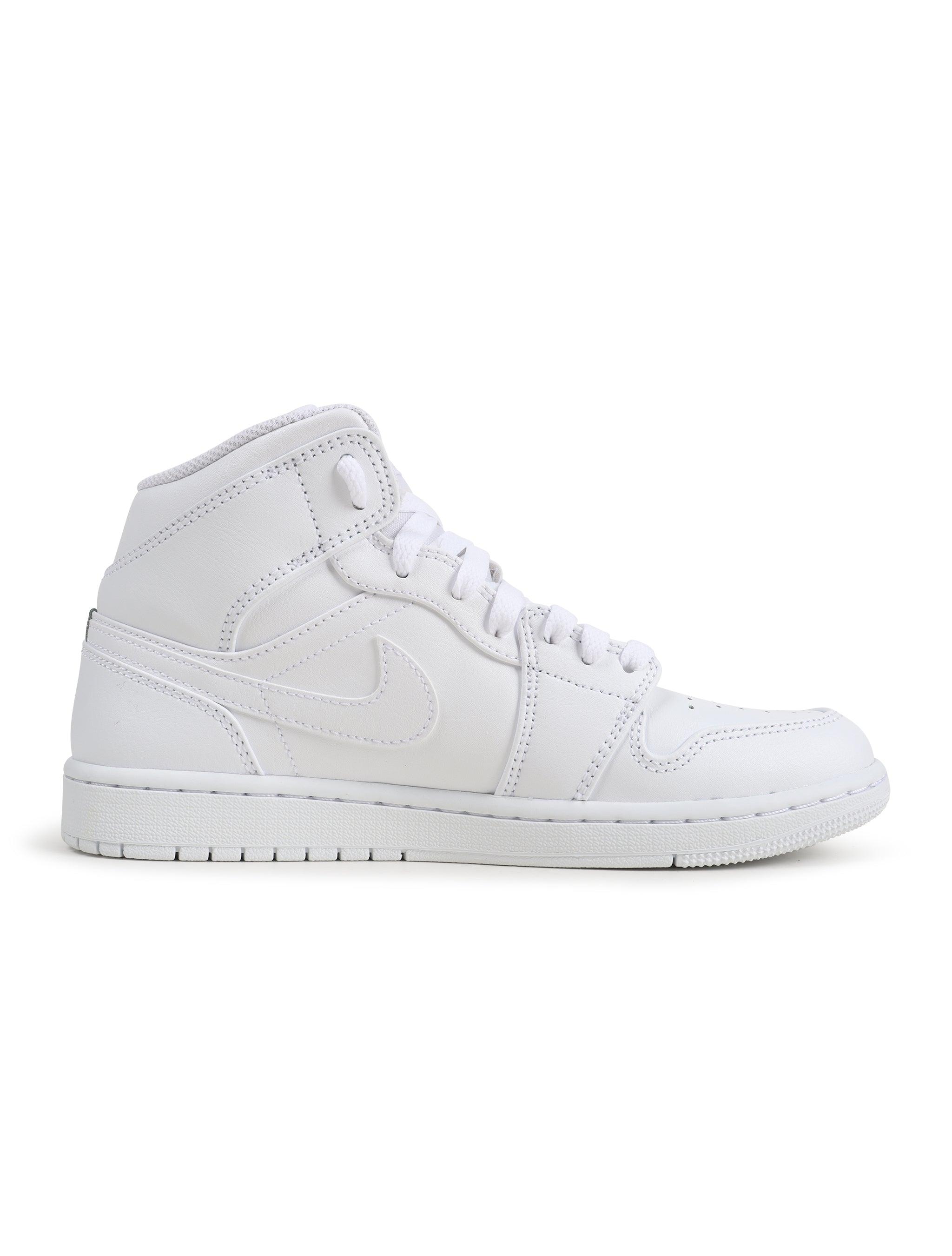 Air Jordan Mens 1 Mid - Triple White by Denim Exchange