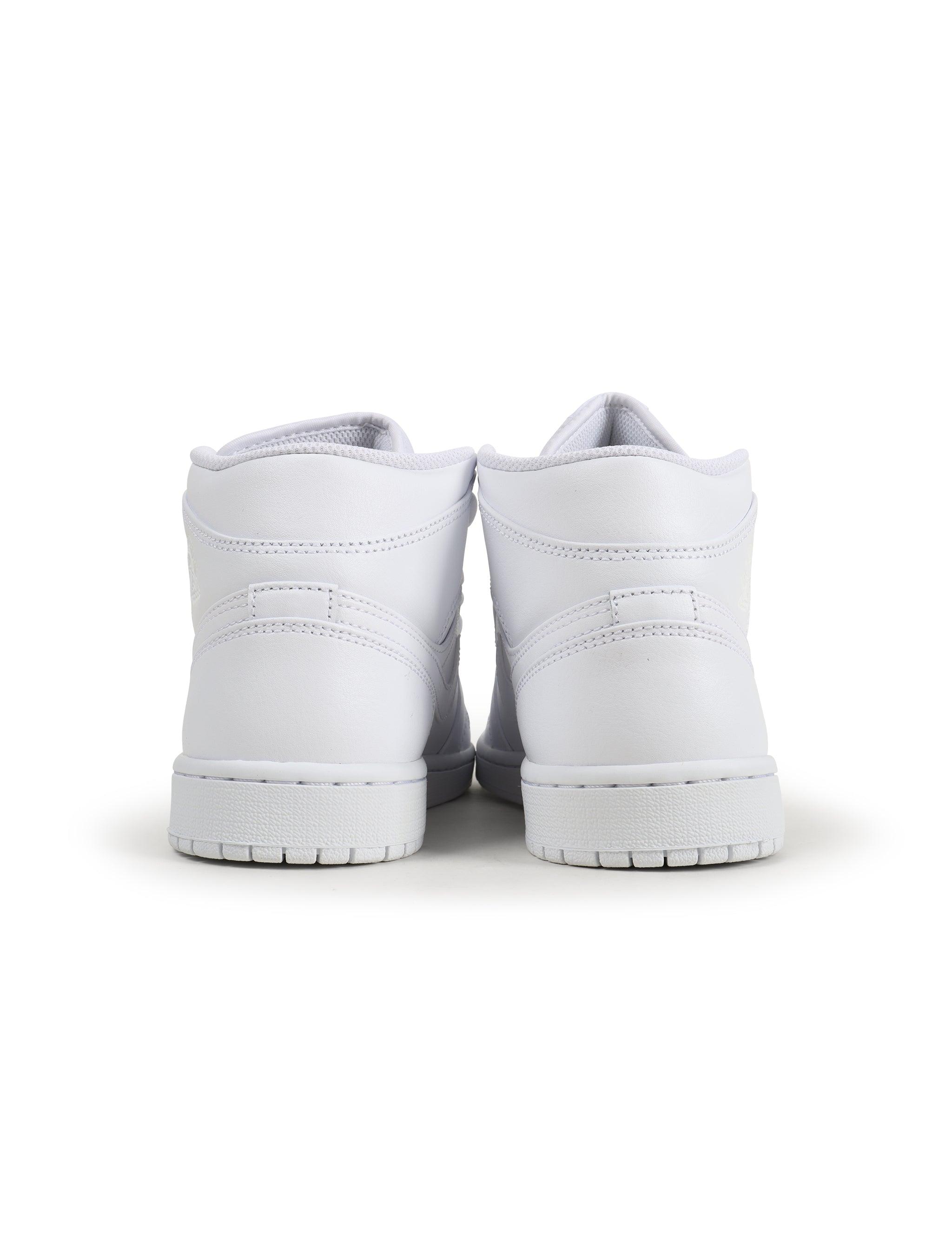 Air Jordan Mens 1 Mid - Triple White by Denim Exchange
