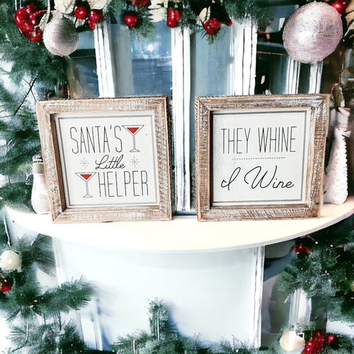 Santa's Helper Sign - Rustic Christmas Holiday Decor