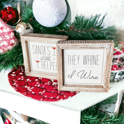 Santa's Helper Sign - Rustic Christmas Holiday Decor