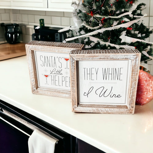 Santa's Helper Sign - Rustic Christmas Holiday Decor