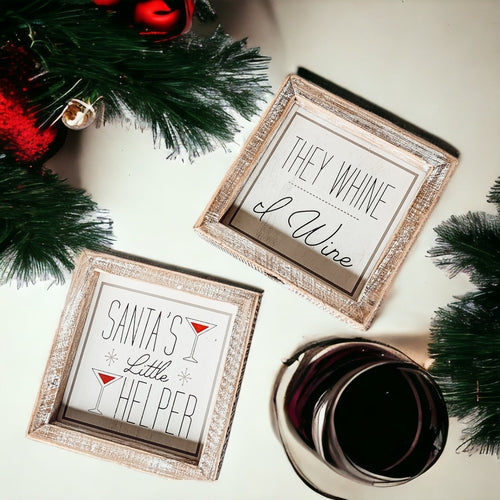 Santa's Helper Sign - Rustic Christmas Holiday Decor