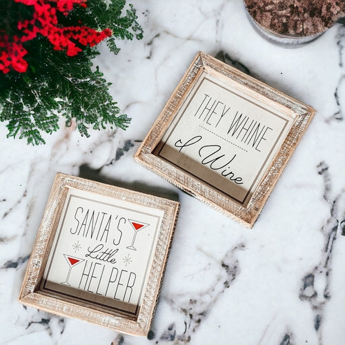 Santa's Helper Sign - Rustic Christmas Holiday Decor