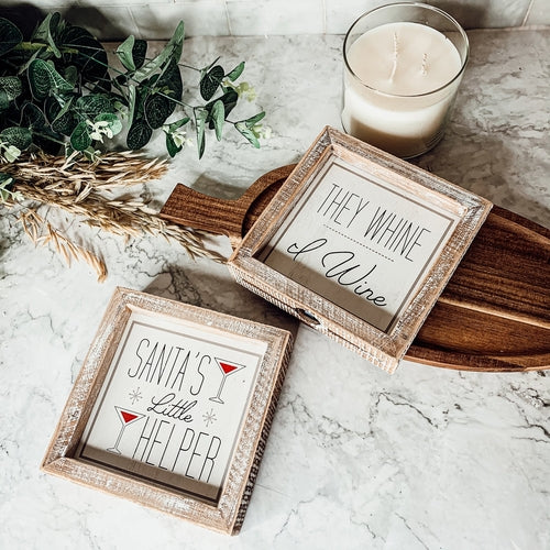 Santa's Helper Sign - Rustic Christmas Holiday Decor