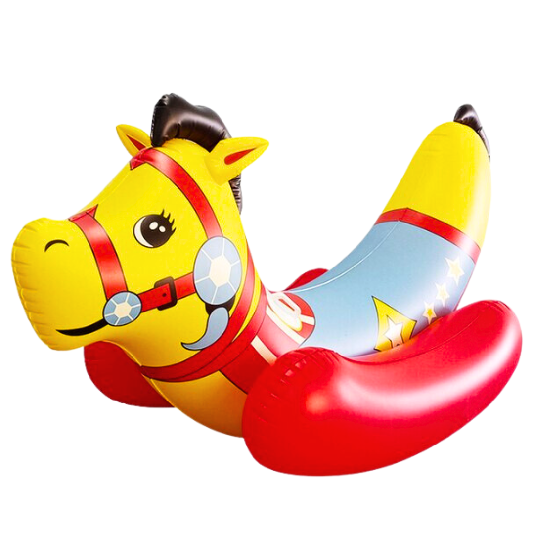 Inflatable Yellow Horse Pool Float DestGlow