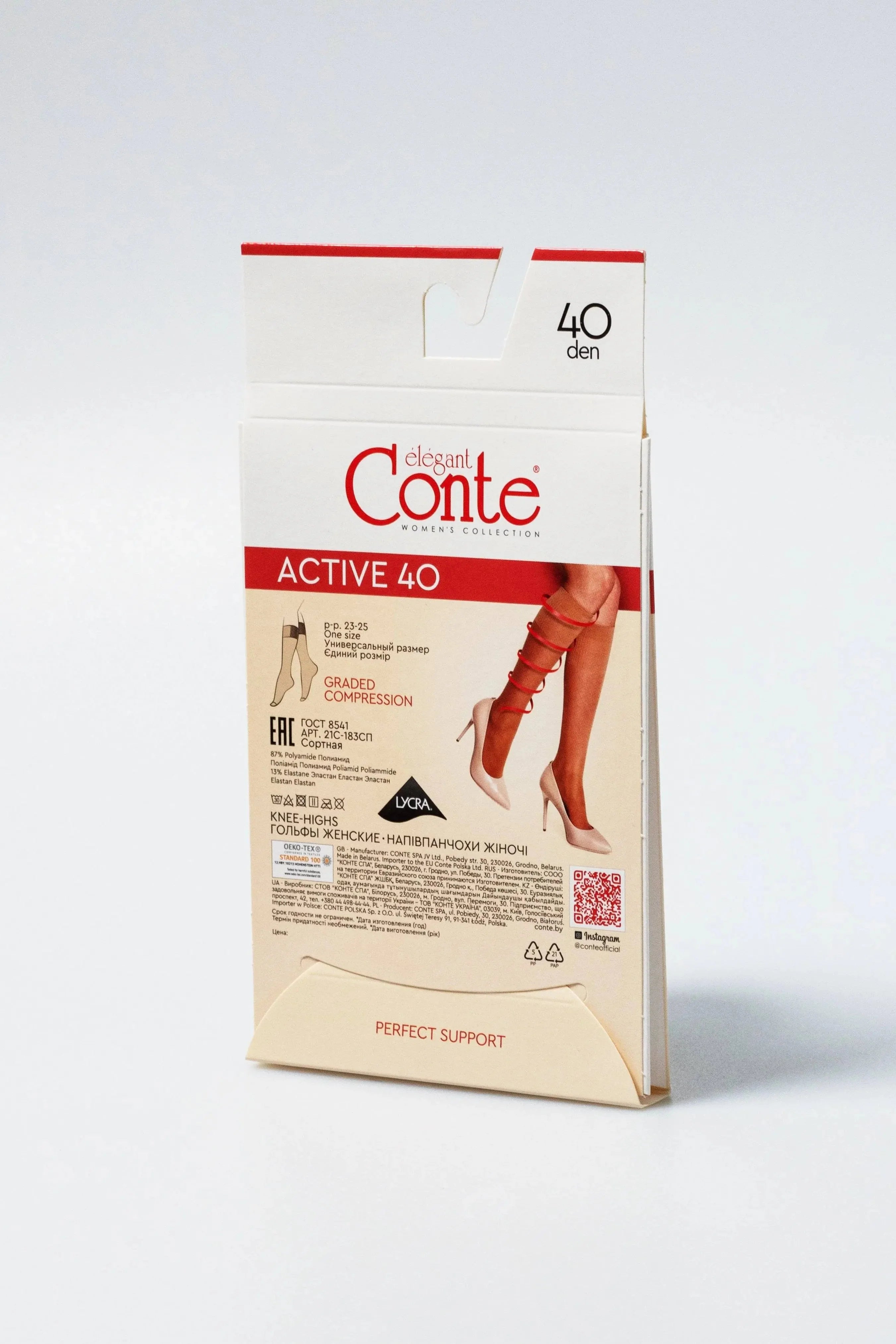 Knee Highs Conte Active 40 Den (1 pair) - DestGlow