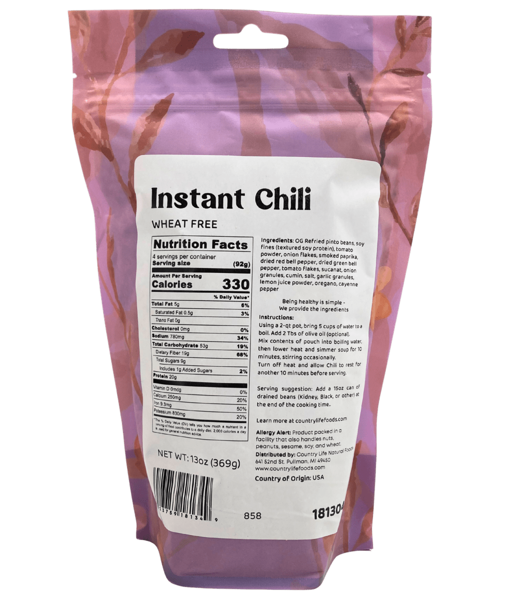 Instant Chili, Wheat Free by Country Life Natural Foods