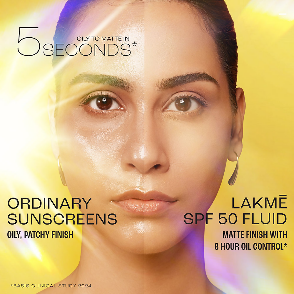 Lakme Sun Expert Dry Matte Fluid SPF 50 PA++++ Sunscreen With 1% Niacinamide & Ceramide