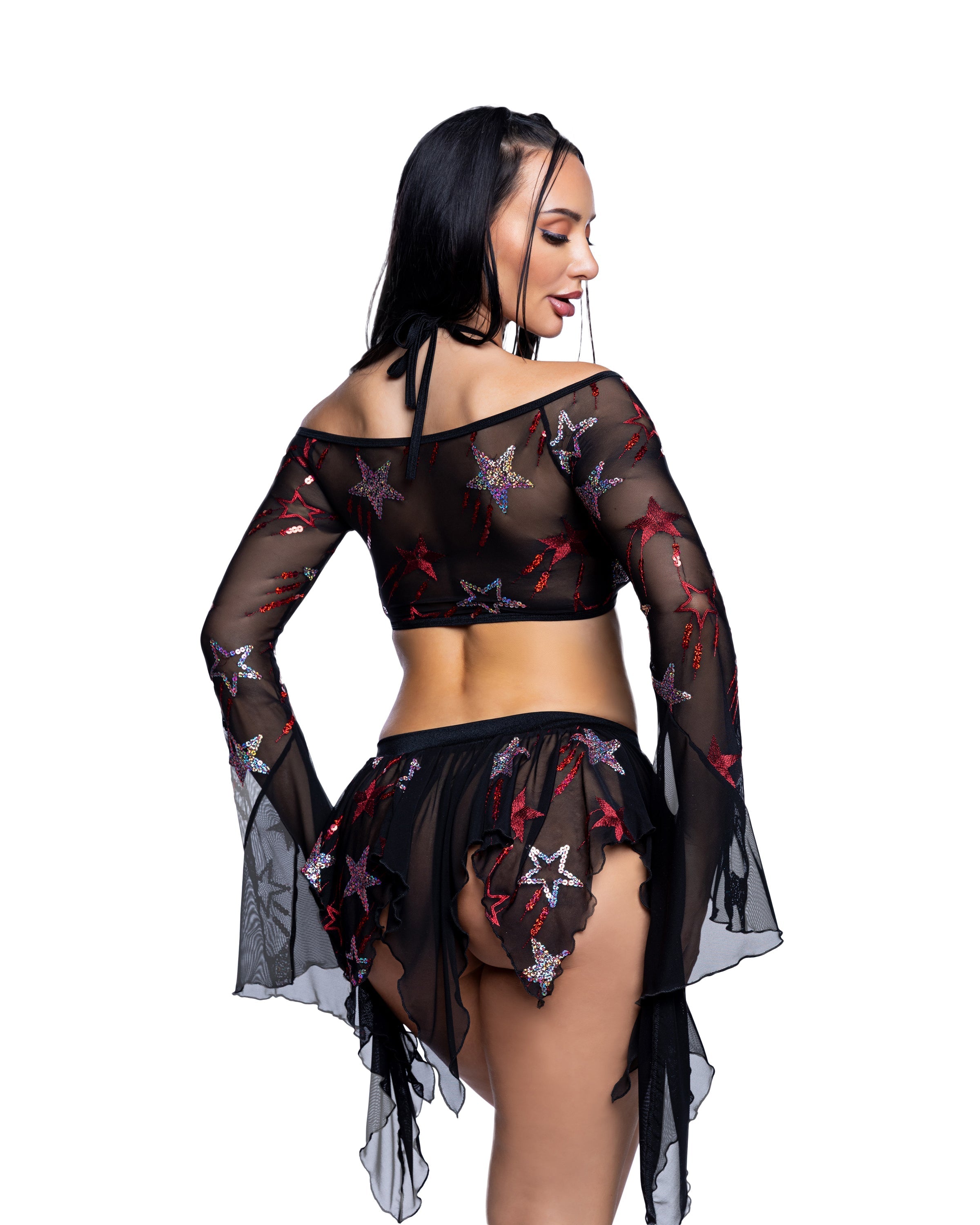 Sequin Butterfly Top & Skirt Set DestGlow