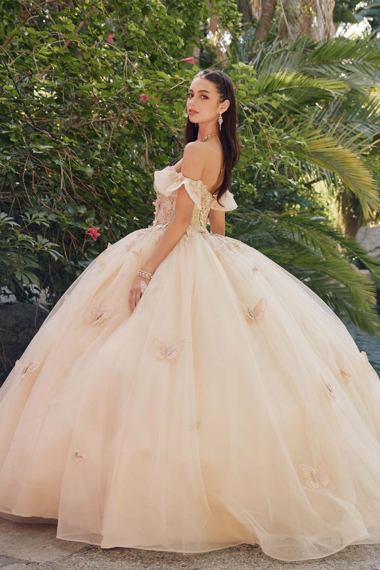 Juliet JT1448J Off the Shoulder A-Line Poofy Quinceanera Ball Gown by DiscountDressShop