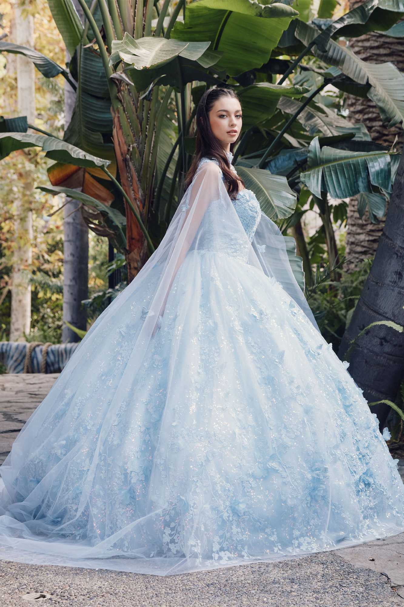 Juliet JT1449J Poofy Strapless Sweetheart Quinceanera Gown Includes Cape by DiscountDressShop