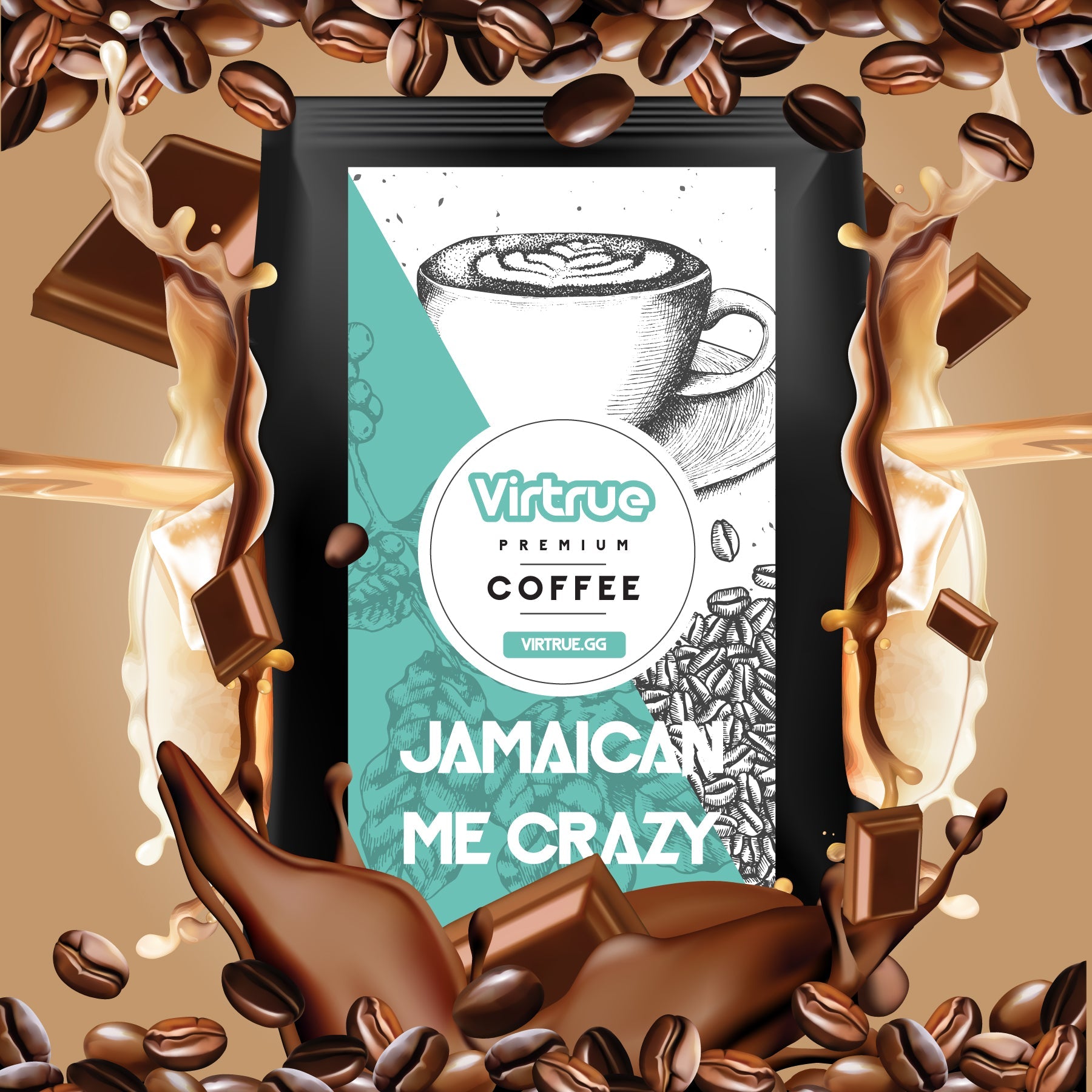 Jamaican Me Crazy (Chocolate & Kahlua) Flavored Coffee – 16oz | Virtrue Premium by Virtrue