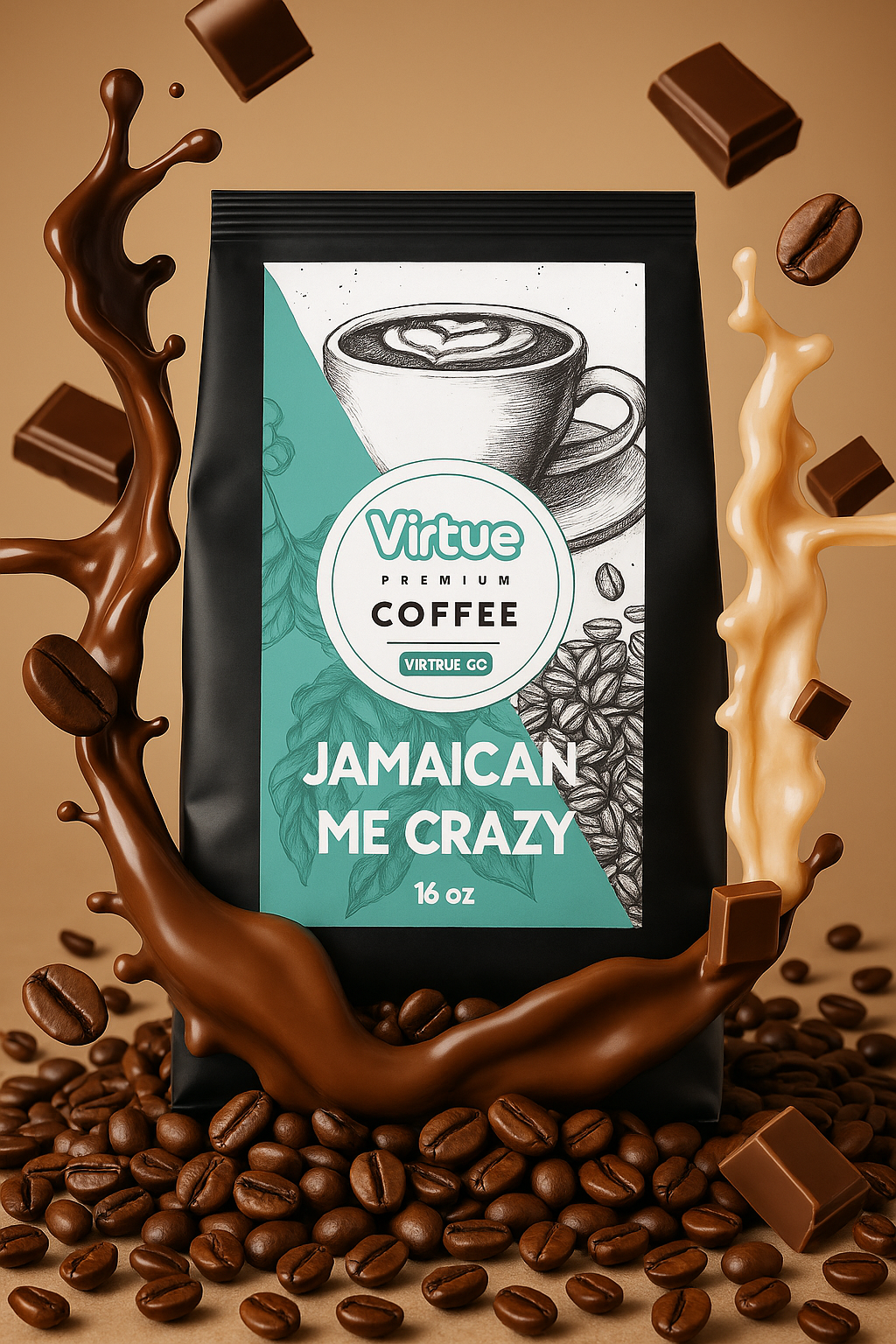 Jamaican Me Crazy (Chocolate & Kahlua) Flavored Coffee – 16oz | Virtrue Premium