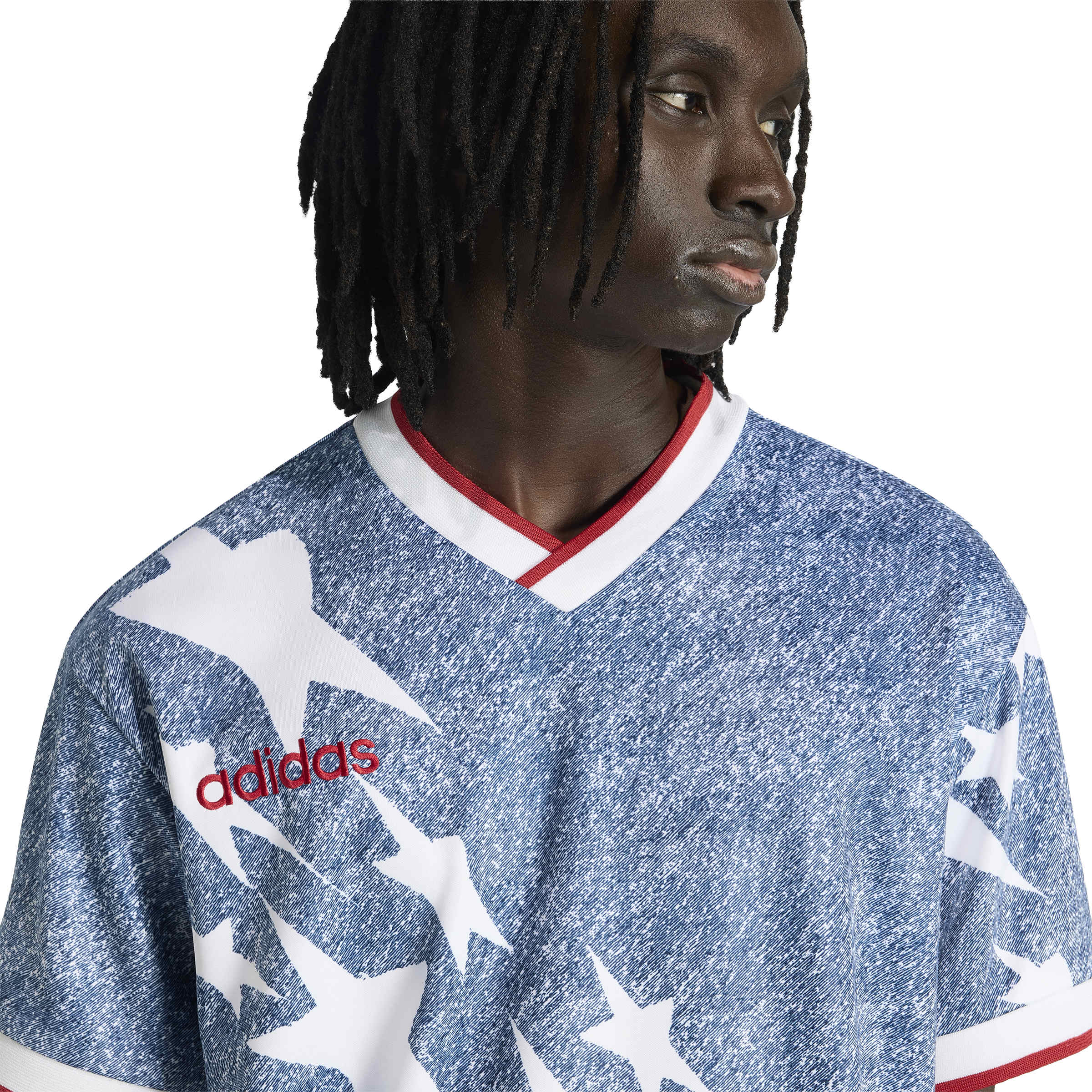 Adidas Mens Denim Graphic Jersey - Blue by Denim Exchange