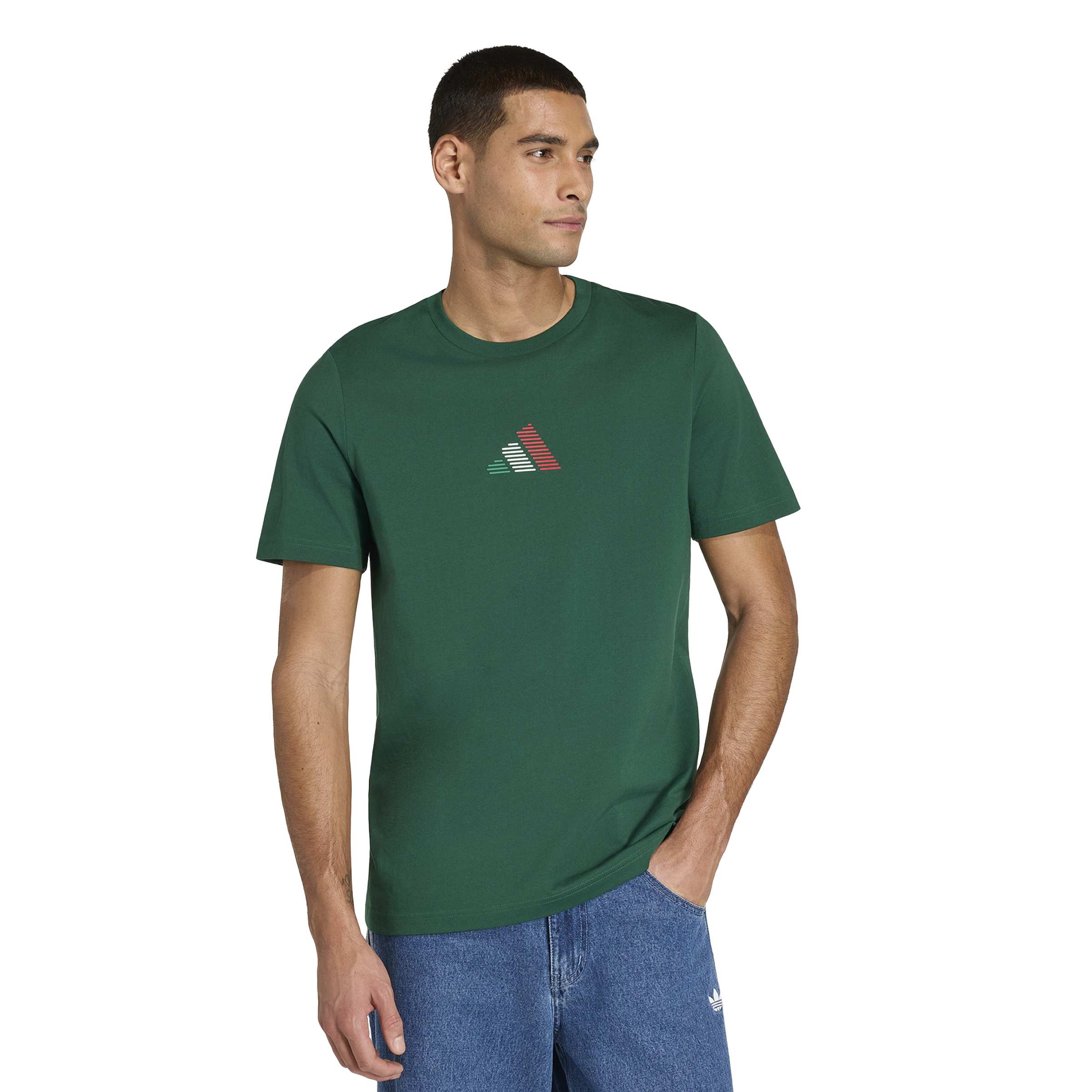 Adidas Mens Mexico Azteca Tee - Dark Green by Denim Exchange