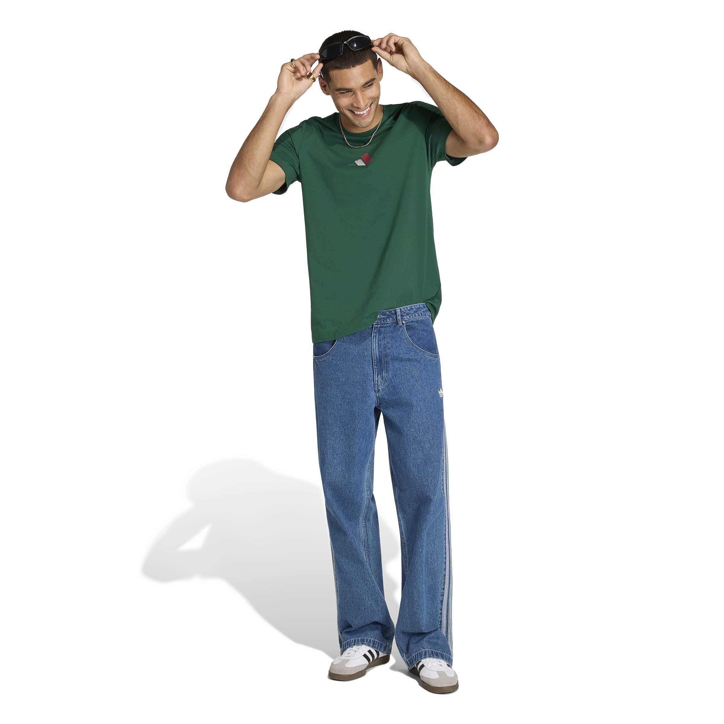 Adidas Mens Mexico Azteca Tee - Dark Green by Denim Exchange