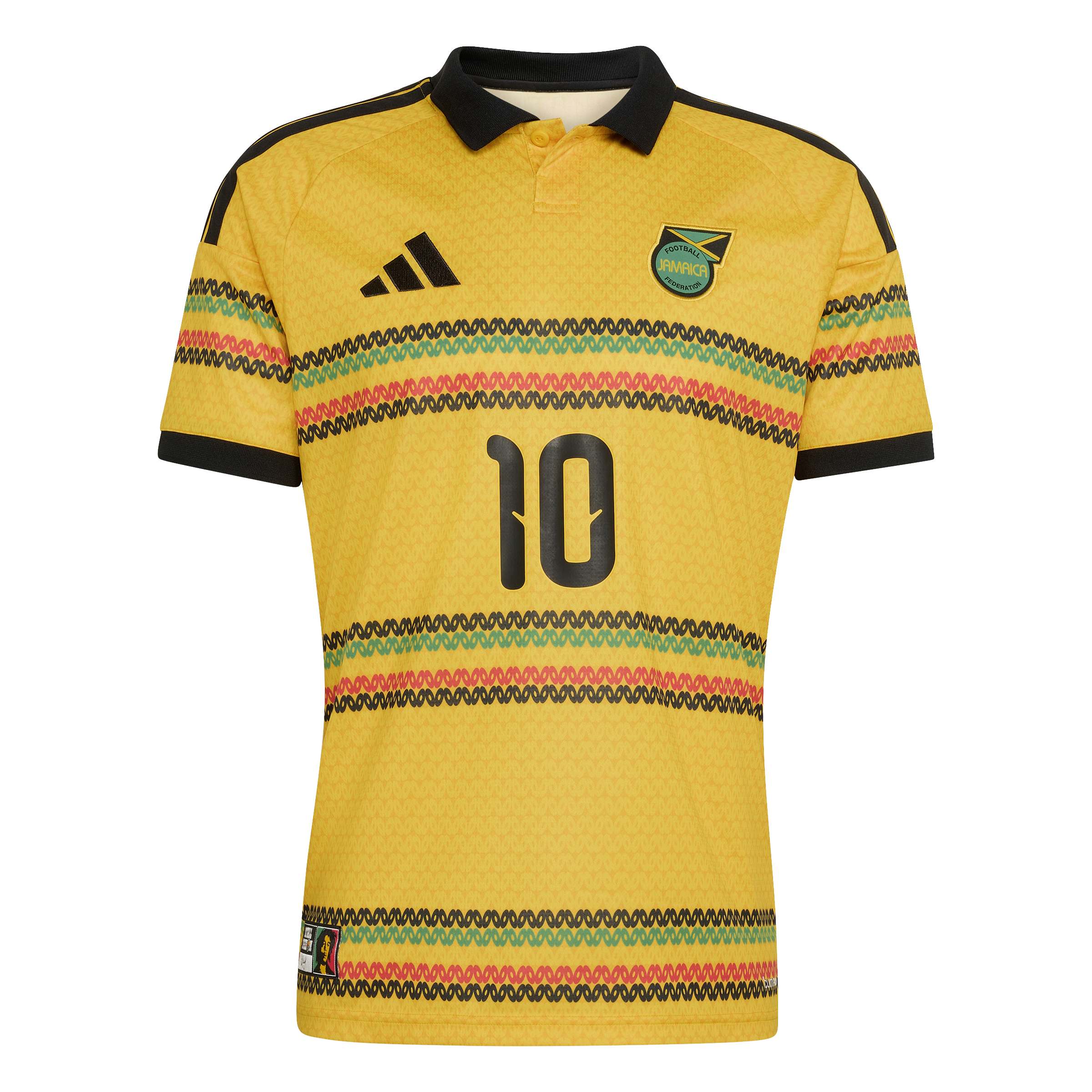 Adidas Mens Jamaica 26 x Bob Marley Home Jersey - Gold by Denim Exchange