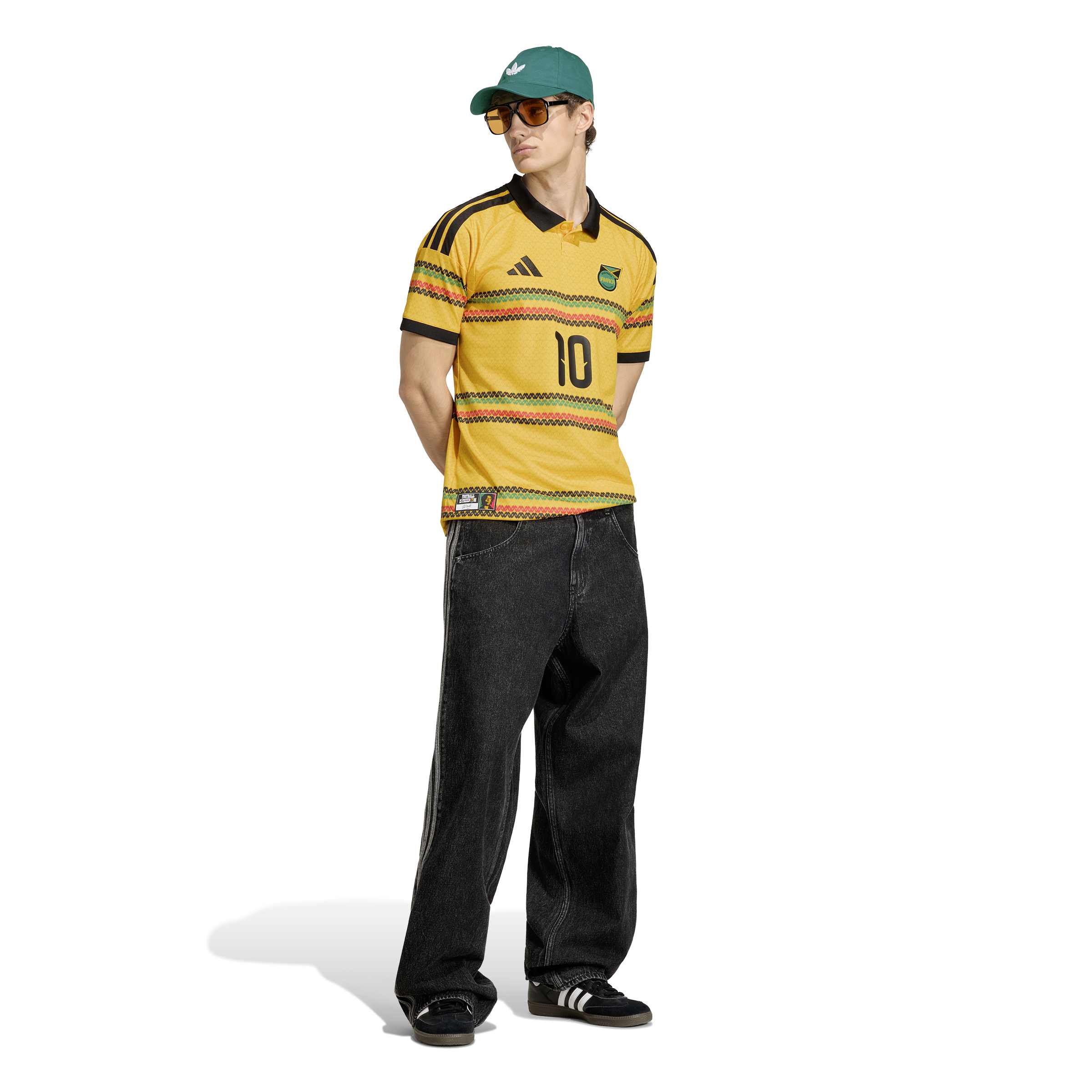 Adidas Mens Jamaica 26 x Bob Marley Home Jersey - Gold by Denim Exchange
