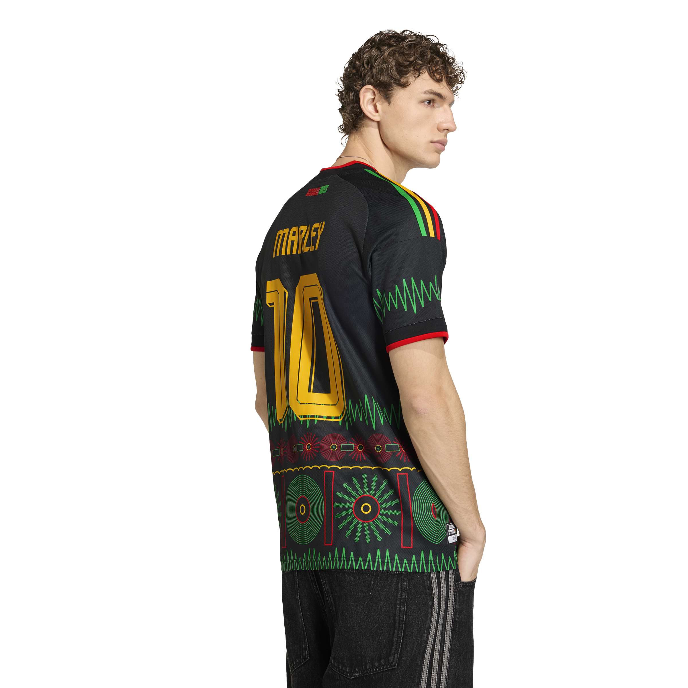 Adidas Mens Jamaica 26 x Bob Marley Away Jersey - Black by Denim Exchange